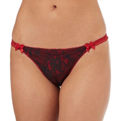 Reger by Janet Reger Red lace thong in a gift box